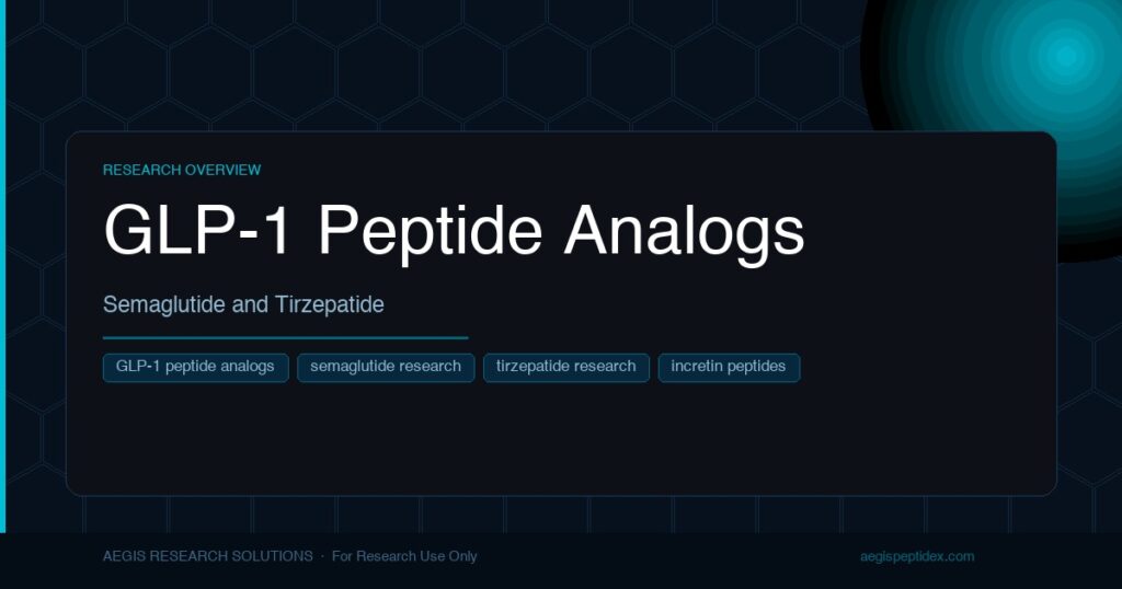 GLP-1 Peptide Analogs (Semaglutide and Tirzepatide) research overview — analytical-grade compound for institutional laboratory use
